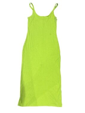 Urban Outfitters Neon Lime Ribbed Slip Dress - women’s